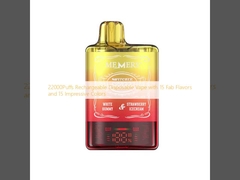 22000पुफ्स रिचार्जेबल डिस्पोजेबल वाइप 15 फैब फ्लेवर्स और 15 प्रभावशाली रंगों के साथ