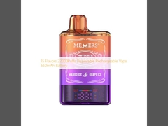15 फ्लेवर्स 22000पफ्स डिस्पोजेबल रिचार्जेबल वेप 650mAh बैटरी